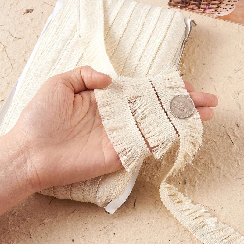 Mega Pet MegaPet Polyester Fringe Tassel Lace Trim 1 Inch x 82 Feet Chainette Fringe Fibre Trim Linen for Sewing Quilting Clothes Accessories Lampshade Curtain Home Decoration - Image 5