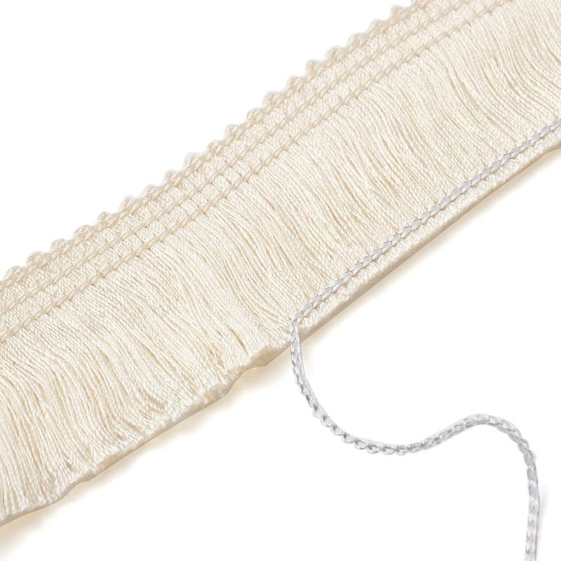Mega Pet MegaPet Polyester Fringe Tassel Lace Trim 1 Inch x 82 Feet Chainette Fringe Fibre Trim Linen for Sewing Quilting Clothes Accessories Lampshade Curtain Home Decoration - Image 3