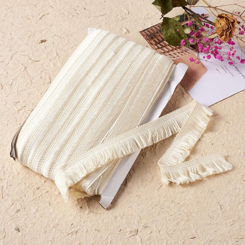 Mega Pet MegaPet Polyester Fringe Tassel Lace Trim 1 Inch x 82 Feet Chainette Fringe Fibre Trim Linen for Sewing Quilting Clothes Accessories Lampshade Curtain Home Decoration - Image 4