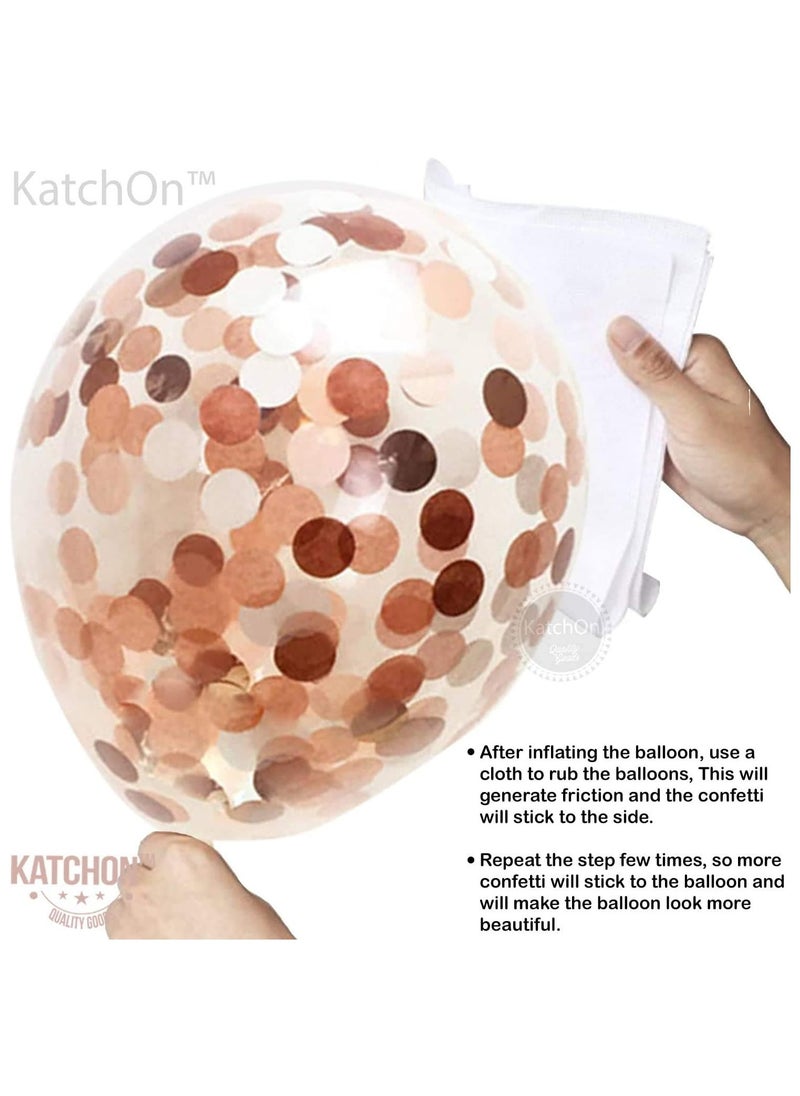 KATCHON Rose Gold Latex and Confetti Balloons Set Pack of 30 for Party Decoration  - Image 3