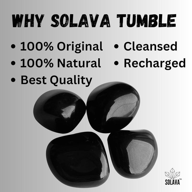 SOLAVA Original Black Tourmaline Stone Tumble Natural Black Crystal Stones Tumble for Healing Feng Shui Vastu correction Protection Manifestation and Meditation 4 Piece - Image 4