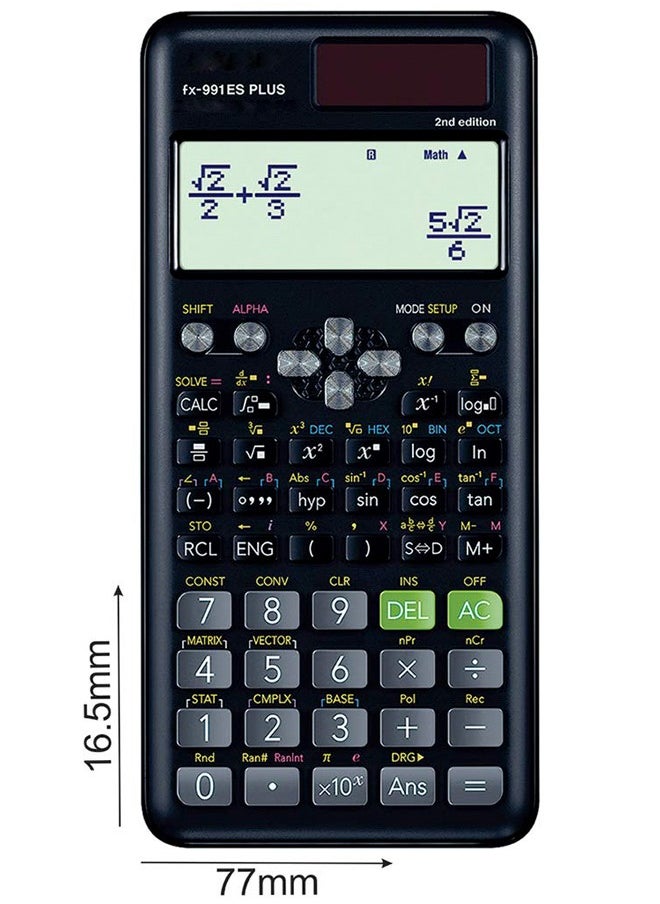ماركة غير محددة - آلة حاسبة علمية FX-991ES Plus الإصدار الثاني باللون الأسود. - Image 1
