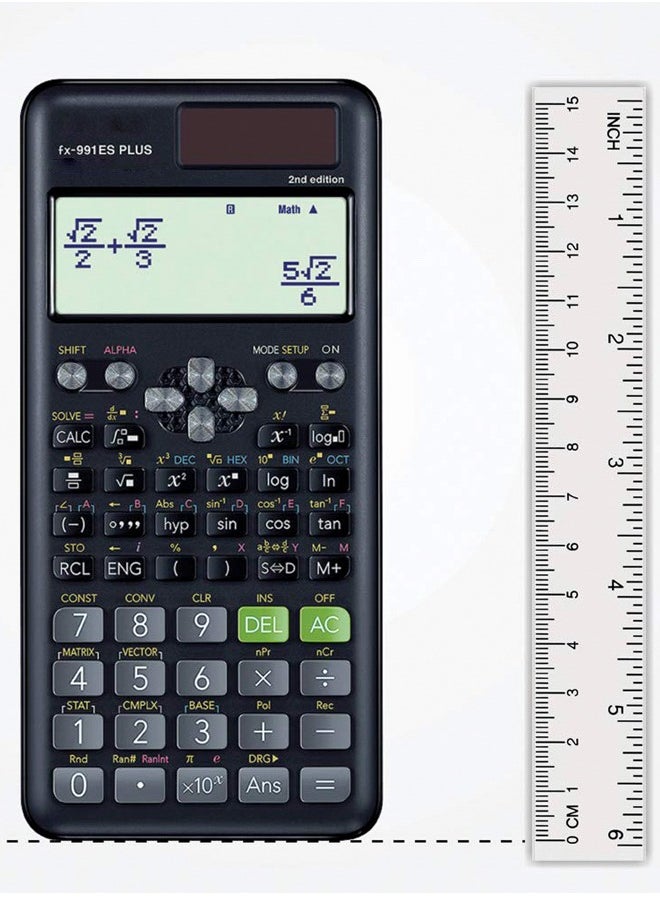 ماركة غير محددة - آلة حاسبة علمية FX-991ES Plus الإصدار الثاني باللون الأسود. - Image 1