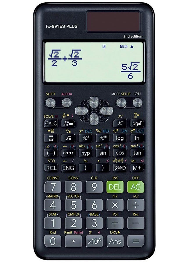 ماركة غير محددة - آلة حاسبة علمية FX-991ES Plus الإصدار الثاني باللون الأسود. - Image 1