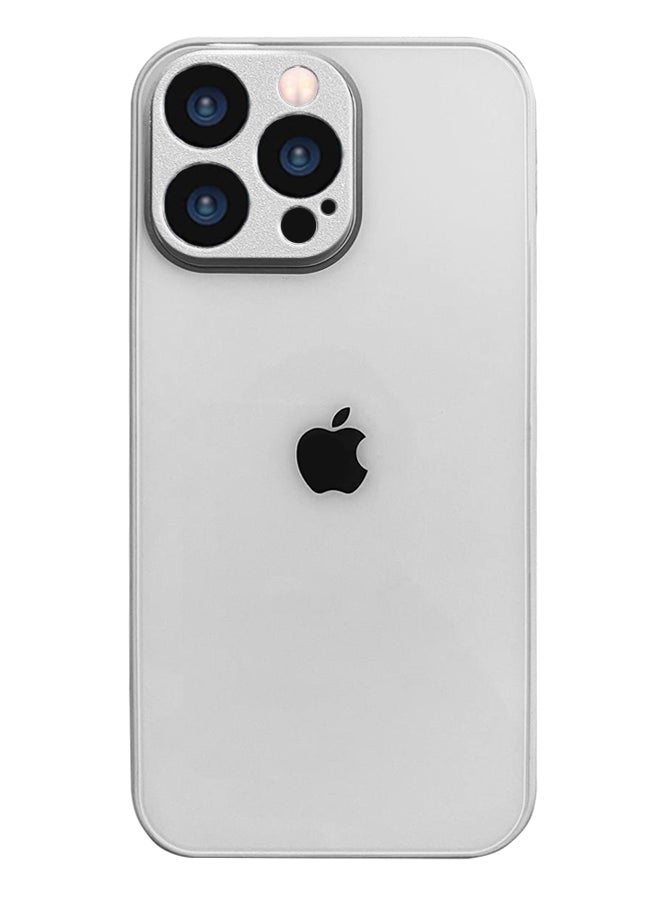 Generic - iPhone 12 Pro Max Back Cover Tempered Glass With Silicone Rubber Frame For IPhone 12 Pro Max Case - White - Image 1