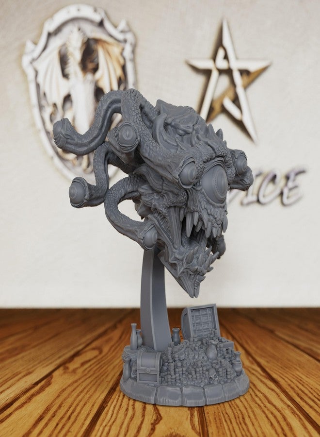 AUSPDICE 32mm Scale Fantasy Miniature Figurine for Dungeon Masters and RPG Gift, Unpainted Resin Monster with Treasure Base for TTRPG- Ideal for DND Miniatures & Tabletop RPG Game -Beholder(AS403) - Image 2