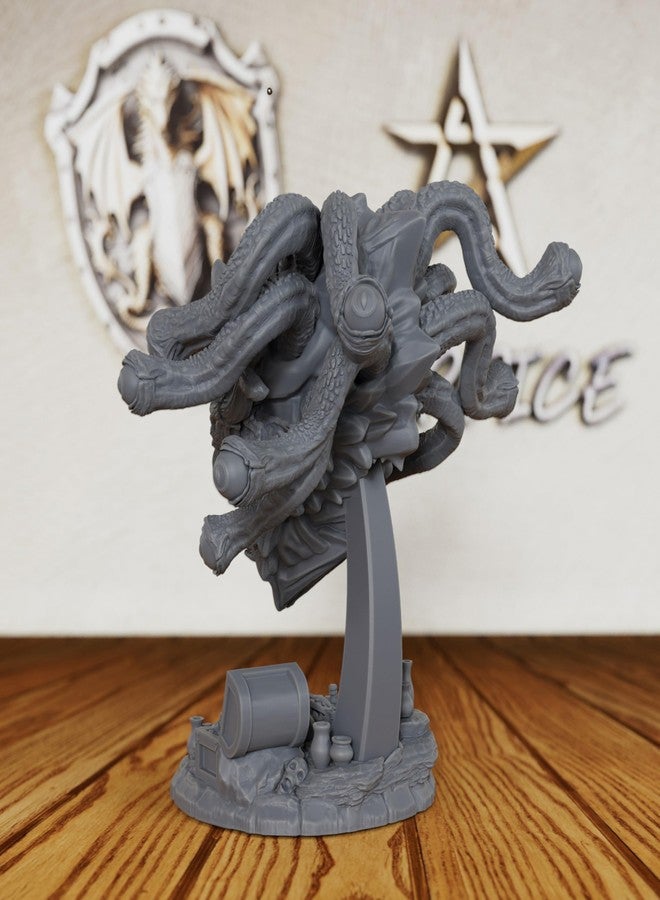 AUSPDICE 32mm Scale Fantasy Miniature Figurine for Dungeon Masters and RPG Gift, Unpainted Resin Monster with Treasure Base for TTRPG- Ideal for DND Miniatures & Tabletop RPG Game -Beholder(AS403) - Image 5
