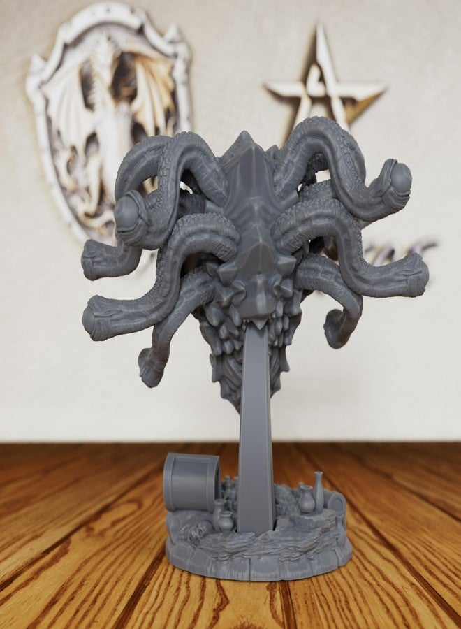 AUSPDICE 32mm Scale Fantasy Miniature Figurine for Dungeon Masters and RPG Gift, Unpainted Resin Monster with Treasure Base for TTRPG- Ideal for DND Miniatures & Tabletop RPG Game -Beholder(AS403) - Image 4