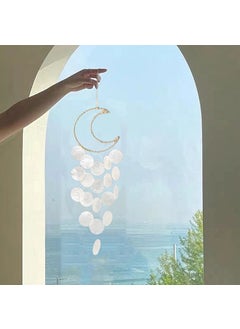 Generic Boho Chic Shell Wind Chime Kids Bedroom Decor Gift [White] Moon Shell Wind Bell (Finished Product Ready) 