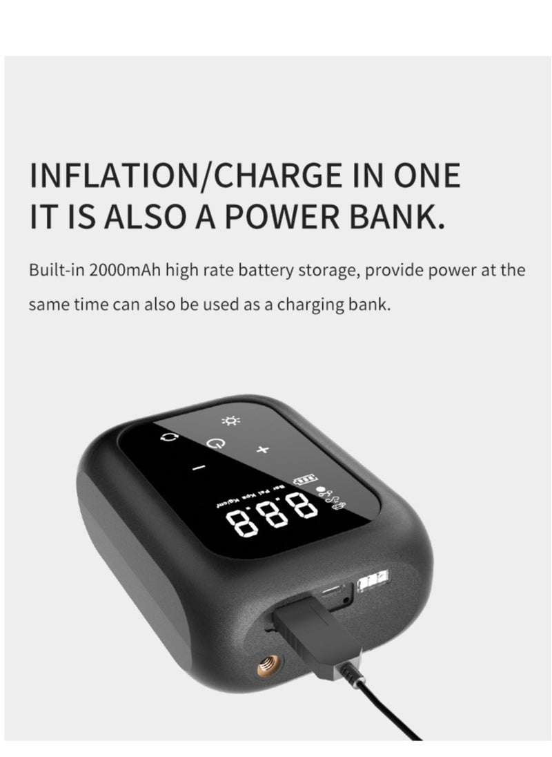 GULFLINK - Cordless Car Portable Air Compressor Automatic Air Pump Rechargeable Design Smart Air Pump With 2000mAh Battery And LED Light. - Image 1