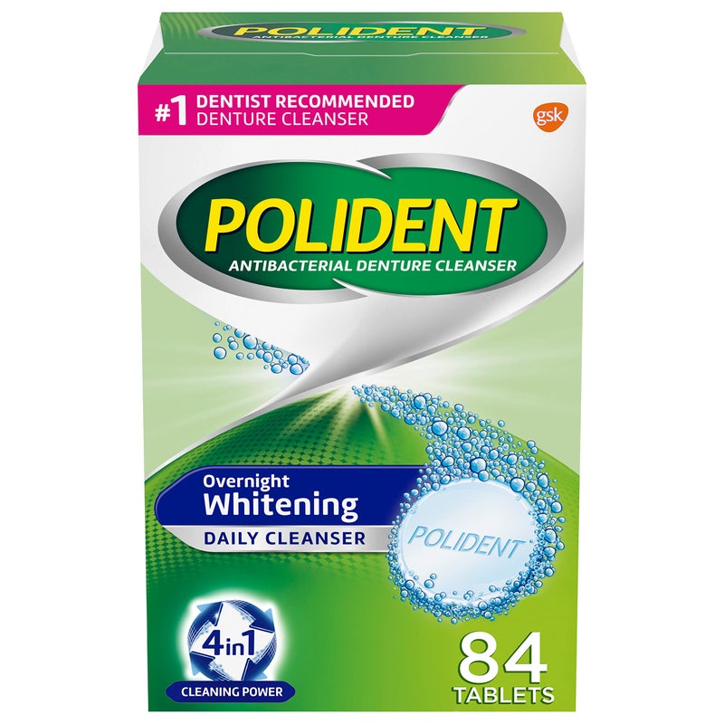 Polident Overnight Whitening Denture Cleanser Tablets - 84 Count - Image 1