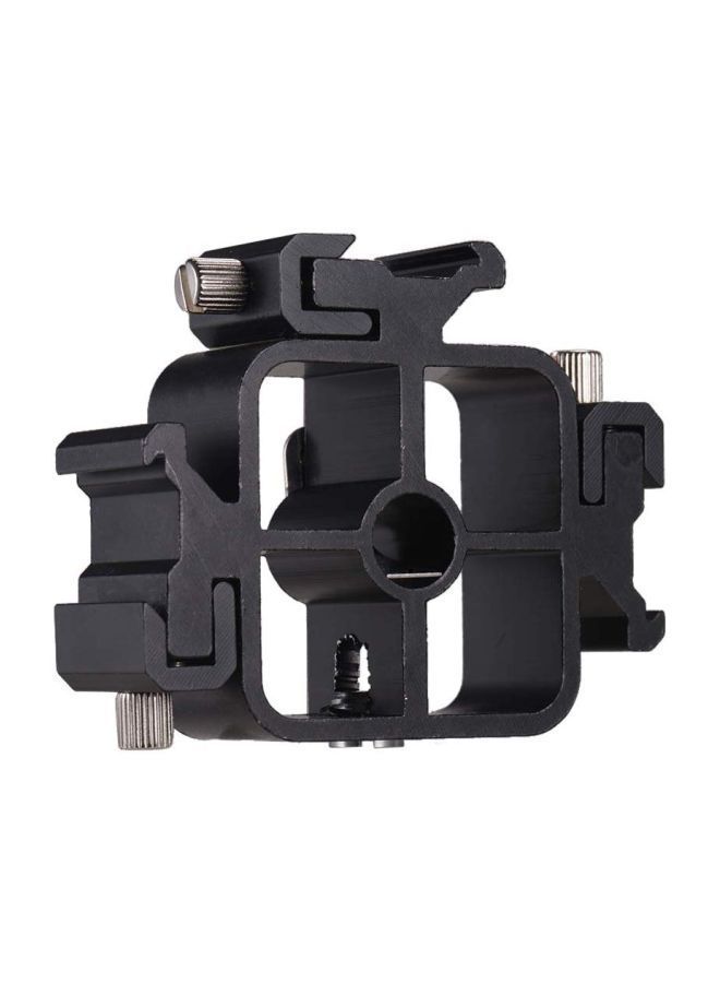 NIBEMINENT Triple Mount Flash Speedlite Bracket Photography Umbrella Holder With Phone Holders Black  - Image 3