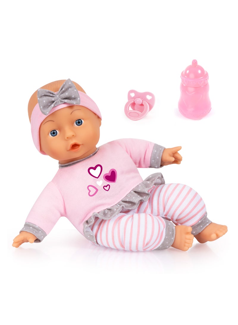Bayer Design 93003AD Baby Doll Soft Body with Dummy and Bottle 30 cm - Image 1