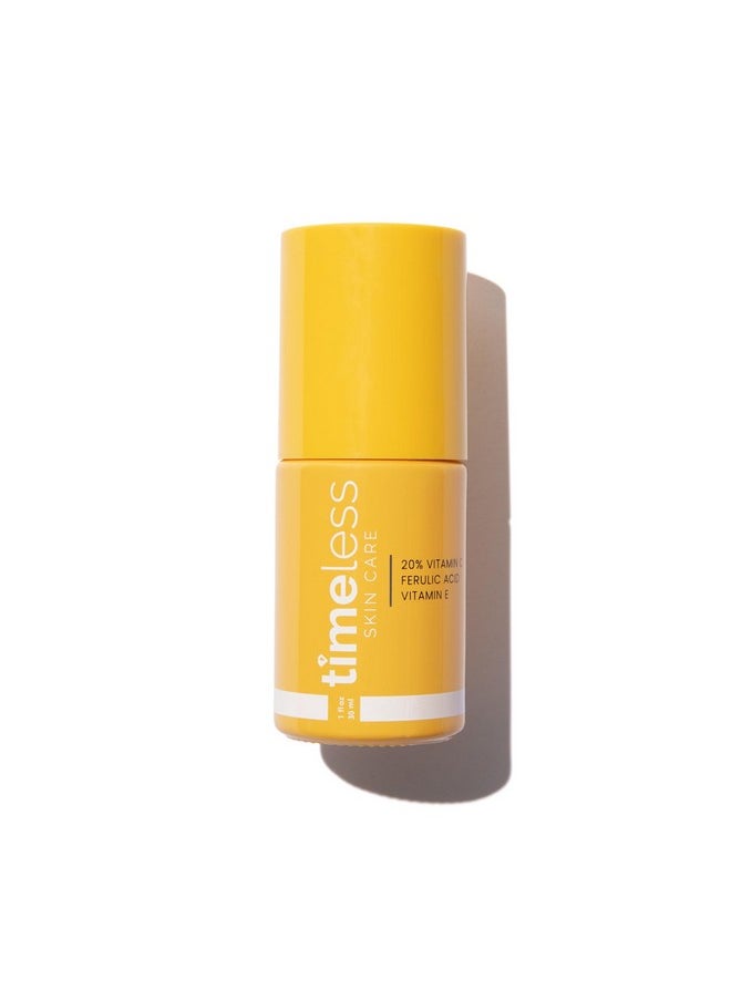 Timeless Skin Care مصل حمض الفيروليك 20% فيتامين سي + هـ 1 أونصة تركيبة خفيفة الوزن غير دهنية للاستخدام اليومي لتفتيح البشرة واستعادتها وتصحيحها يوصى به لجميع أنواع البشرة  - Image 2