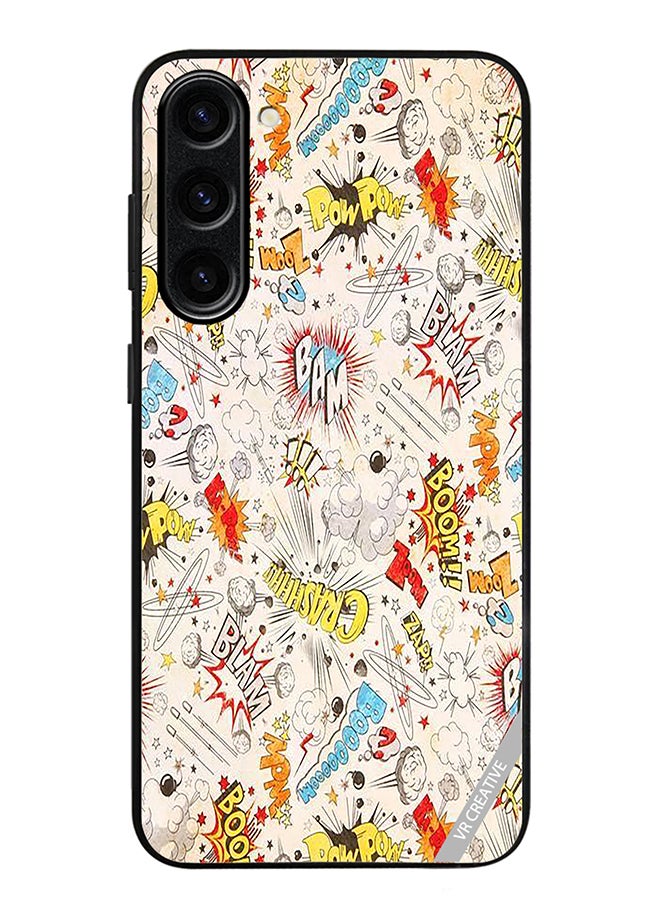 VR CREATIVE Protective Case Cover For Samsung Galaxy S24 Comic Book Sticker Design Multicolour - Image 1