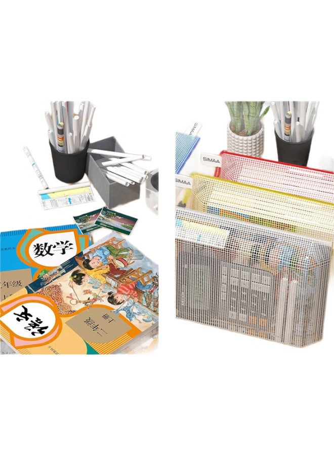 Simaa [Super Popular] Simaa 5 A4 Grid Zipper Bags 5 Colors Waterproof Document Folders/Exam Paper Folders/Subject Folders Office Supplies File Protection 6788 - Image 2