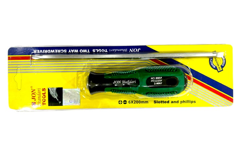 Jon Bhandari Tools Two-Way Screwdriver | Slotted & Phillips Head (6 x 200mm) | Compact Hand Tool for Home, Electrical & DIY Use - Image 4