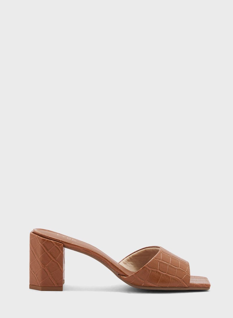 Block Mid Heel Sandals