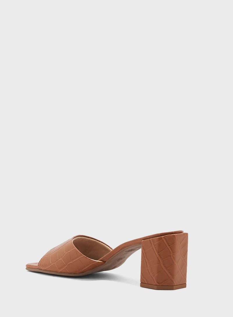 Block Mid Heel Sandals
