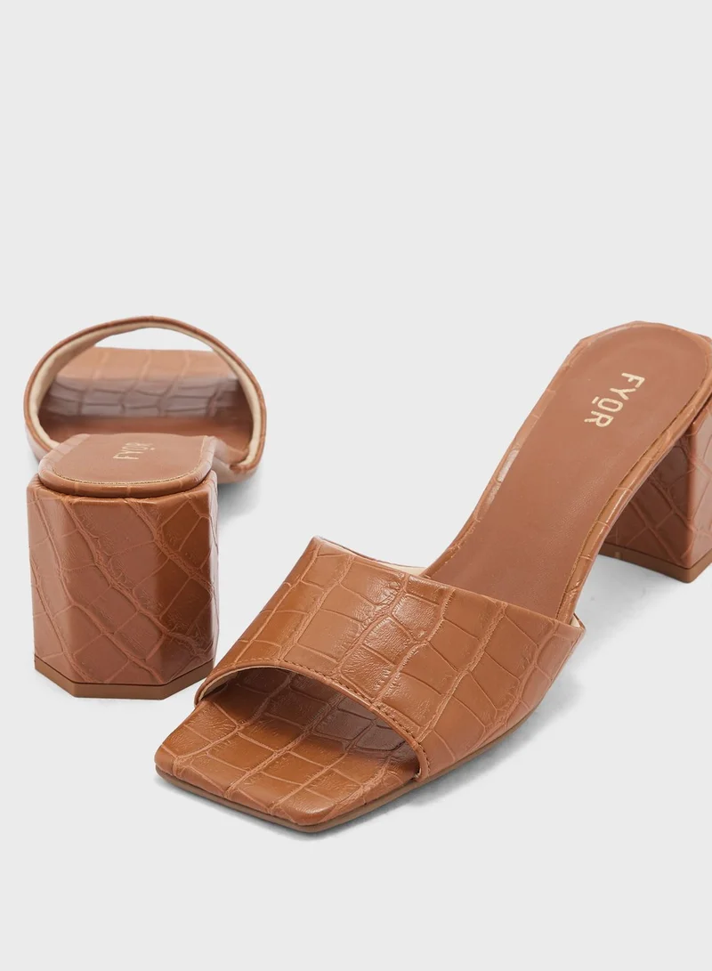 FYOR Block Mid Heel Sandals