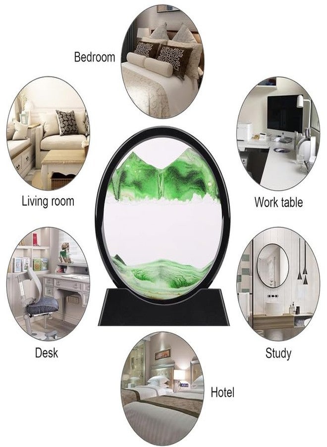 Garth لوحة فنية ثلاثية الأبعاد متحركة من غارث، منظر رملي لعمق البحار مع إطار زجاجي دائري، قطعة ديكور مميزة للمنزل والمكتب، هدية لتخفيف التوتر، قطعة واحدة - Image 2