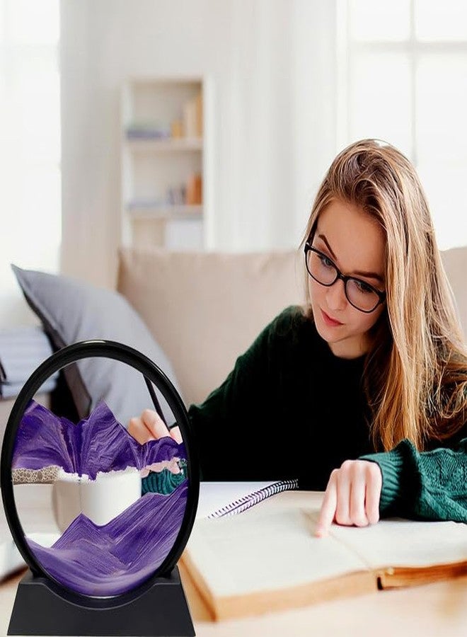 Garth لوحة فنية ثلاثية الأبعاد متحركة من غارث، منظر رملي لعمق البحار مع إطار زجاجي دائري، قطعة ديكور مميزة للمنزل والمكتب، هدية لتخفيف التوتر، قطعة واحدة - Image 5