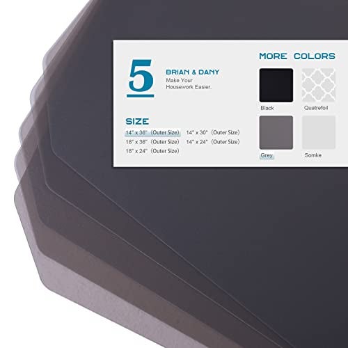 BRIAN & DANY Wire Shelf Liner 14" X 36", Heavy Duty Shelf Liners for Wire Shelving, Waterproof Protector Mats, Set of 5, Charcoal - Image 3