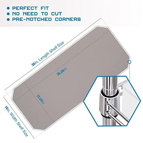 BRIAN & DANY Wire Shelf Liner 14" X 36", Heavy Duty Shelf Liners for Wire Shelving, Waterproof Protector Mats, Set of 5, Charcoal - Image 2