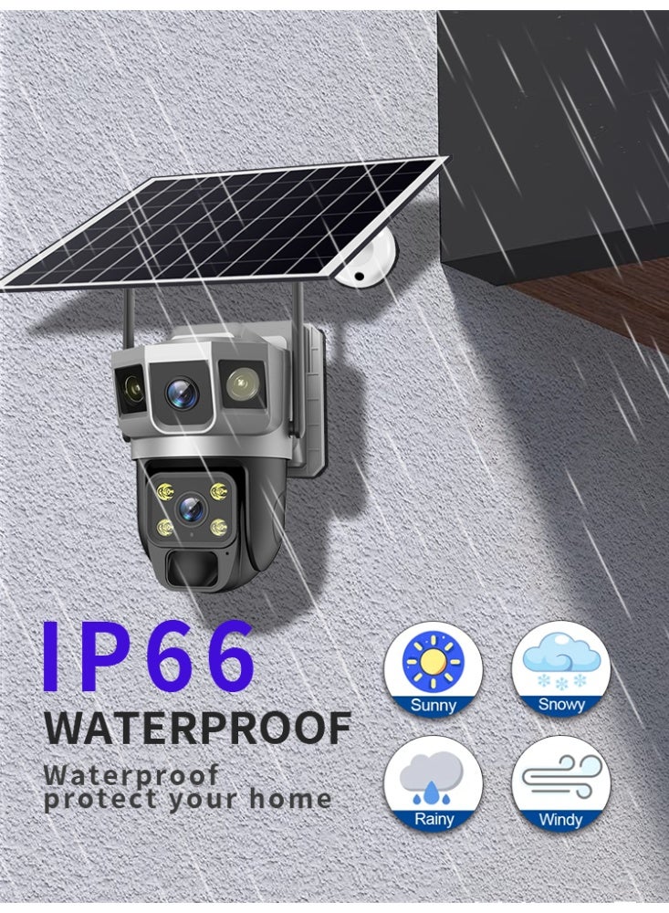 Generic 3-inch 200MP Dual-Lens 360° No Dead Angle 4G Wireless Security Camera with Low-Light Night Vision, Dual-Light Source & Solar Power – Indoor/Outdoor Motion Sensor Monitoring  - Image 2