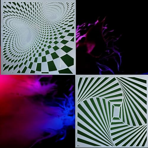 LiME LiNE 3-D Illusion Airbrush Stencils - Set of 9 Reusable Geometric Designs - Image 3