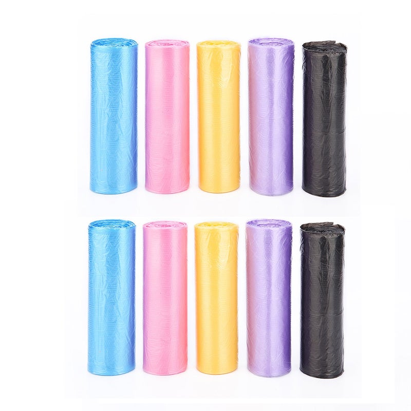 LazyMe 4 Gallon Trash Bags, Small Garbage Bags Kitchen Trash Bags Thin Material Small Size 15-Liters Wastebasket Liners Trash Can Plastic Bags for Office, Home Waste Bin, 150 Counts Assort Radom Colors,5Pack - Image 2