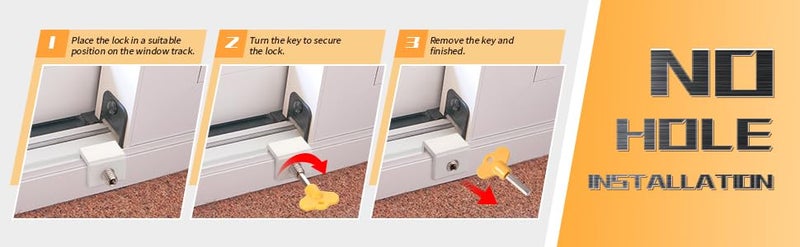 ARRAX Sliding Window Locks Adjustable Security Window Lock Window Stoppers Aluminium With Key Childproof Safety Window Lock Clamps For Vertical Horizontal Slide Door Windows (4Pcs),Silver - Image 5