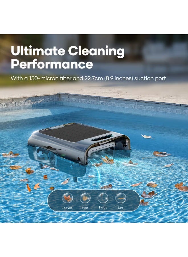 Aiper Surfer S2: 24/7 Solar-Powered Automatic Robotic Pool Skimmer with DebrisGuard, Aiper App Compatibility, Anti-Stranding - Gray - Image 3