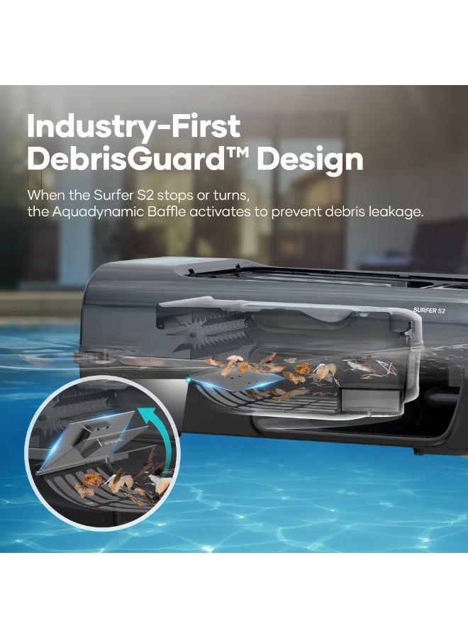 Aiper Surfer S2: 24/7 Solar-Powered Automatic Robotic Pool Skimmer with DebrisGuard, Aiper App Compatibility, Anti-Stranding - Gray - Image 5