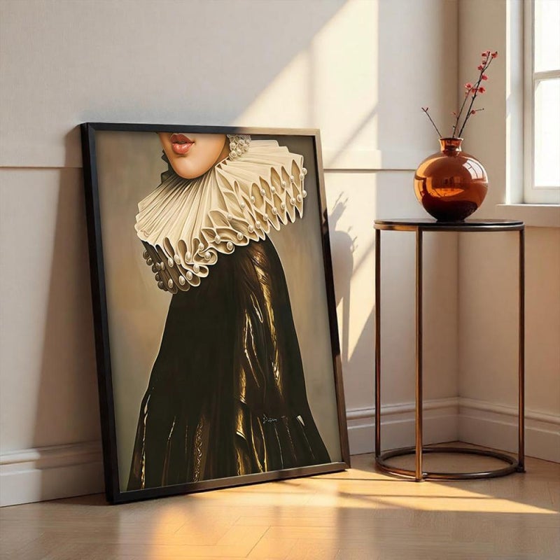 ماركتنا لوحة قماشية بتصميم فتاة مع برواز مجوف مقاس (60×90) قطعة واحدة - Image 3