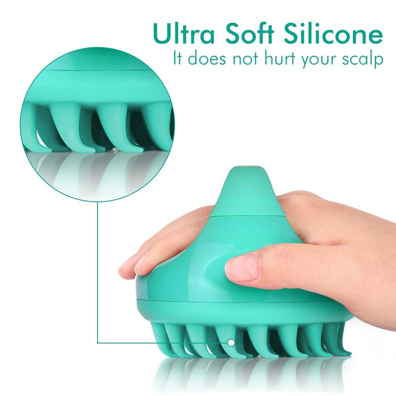 SAVION Scalp Massager Brush Relaxes Scalp and Relieves Itching - Hair Brush Exfoliator for Dandruff Removal - Soft Silicone Head Scrubber for Wet & Dry Strands - for All Hair Types - Image 5