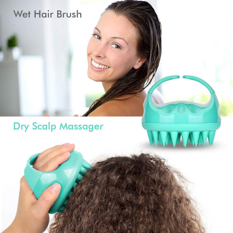SAVION Scalp Massager Brush Relaxes Scalp and Relieves Itching - Hair Brush Exfoliator for Dandruff Removal - Soft Silicone Head Scrubber for Wet & Dry Strands - for All Hair Types - Image 3