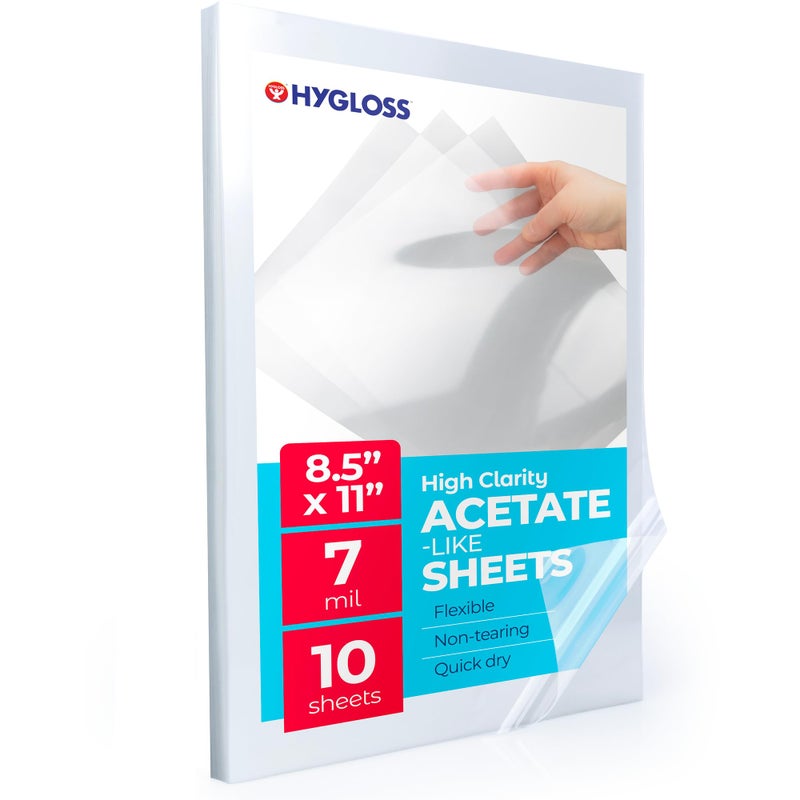 Hygloss Acetate Sheets 85X11 10Pkg