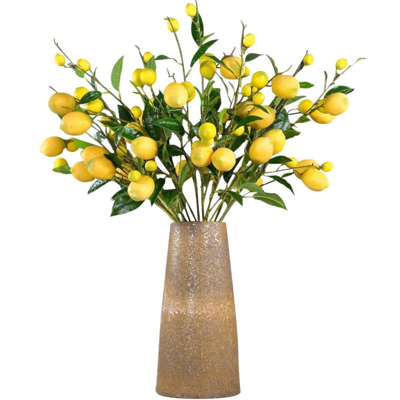 Sunm Boutique 2 Pack Artificial Lemon Branch Vivid Yellow Artificial Lemon Branch Home Party Garden Without vase Decoration