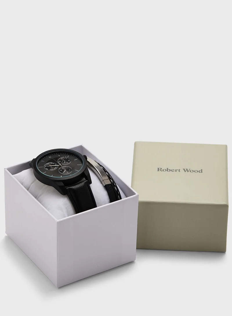 Robert Wood Watch and Bracelet Gift Set