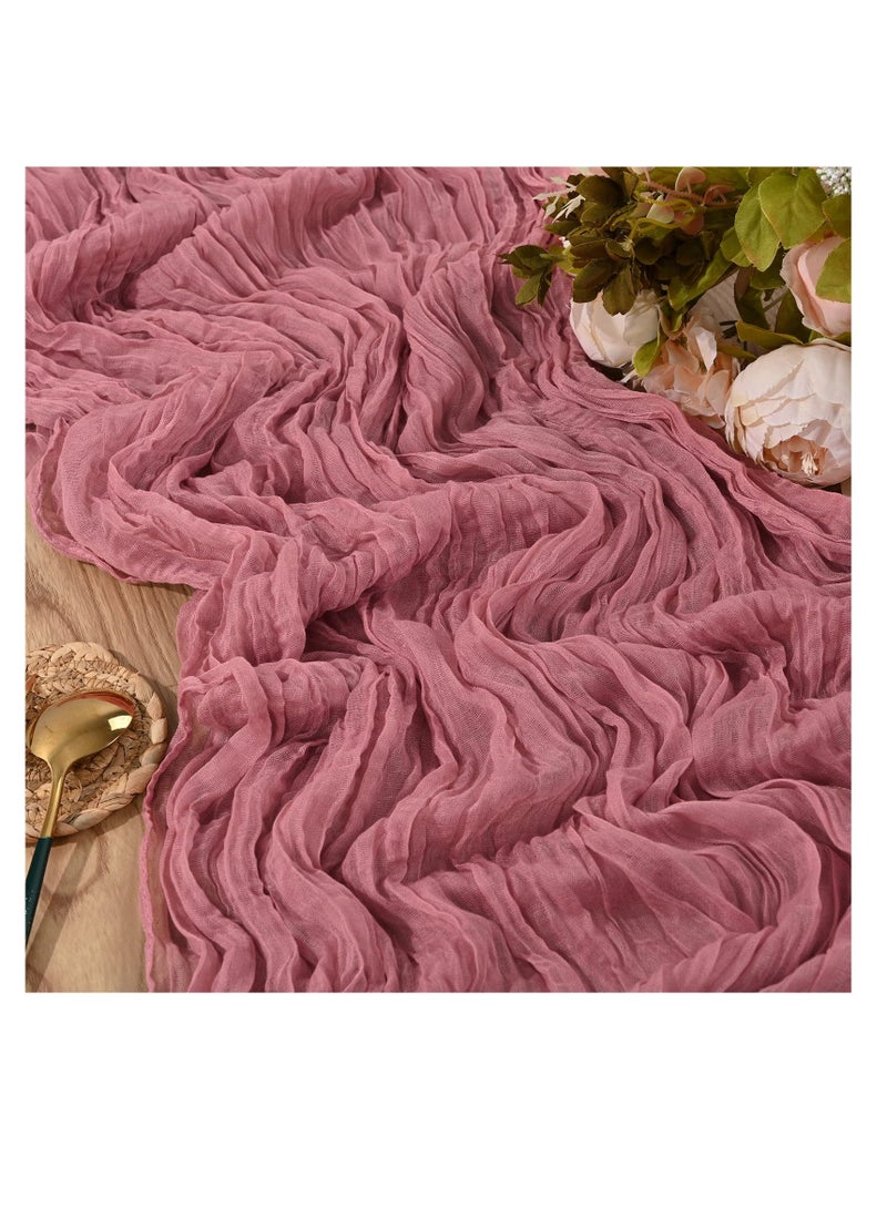 واي آند دي Cheesecloth Table Runner, Wedding Decorations Vintage Centerpieces Cloth, Fabric Boho for Party Bridal Shower Birthday - Image 5