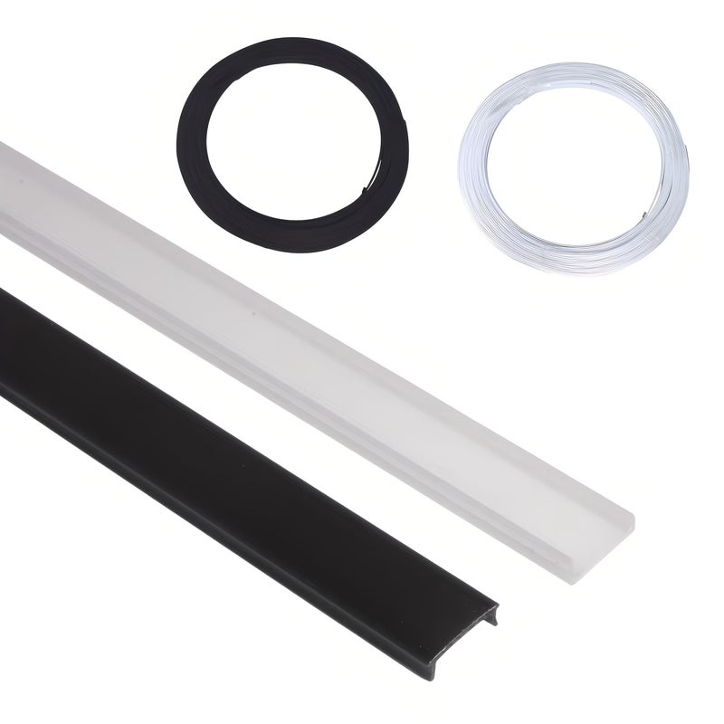 1 قطعة غطاء ناشر ضوء شريطي LED أبيض متوافق بطول 19 مم، بطول 590 55 بوصة، قناة بلاستيكية صلبة من PC خطية مع لوحة - Image 2