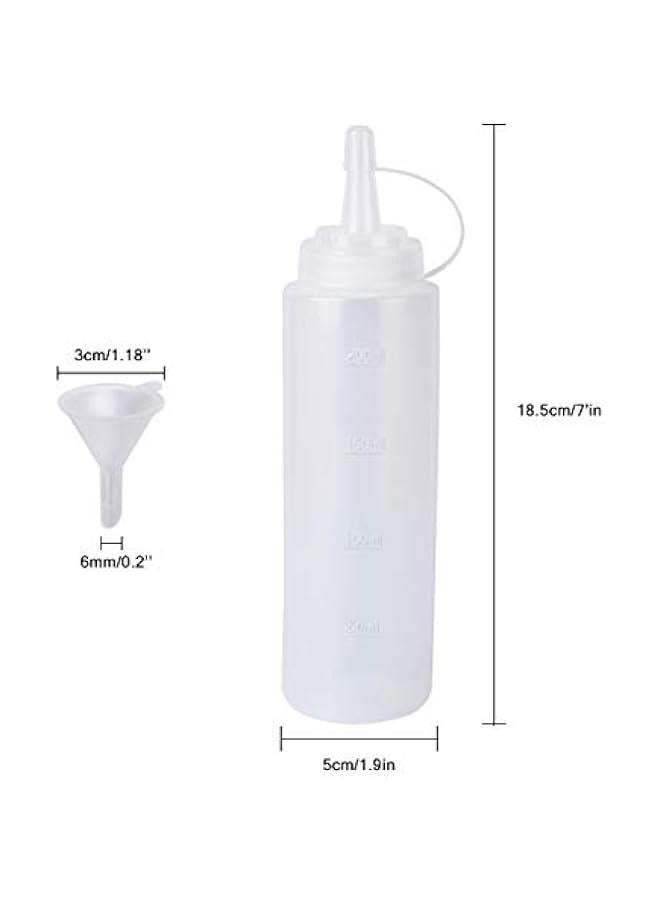 2 Pack 8oz Plastic Sauce Bottle Squeeze Squirt with Cap, Ketchup Dispenser, Leakproof Lids, Funnel Included - Image 2