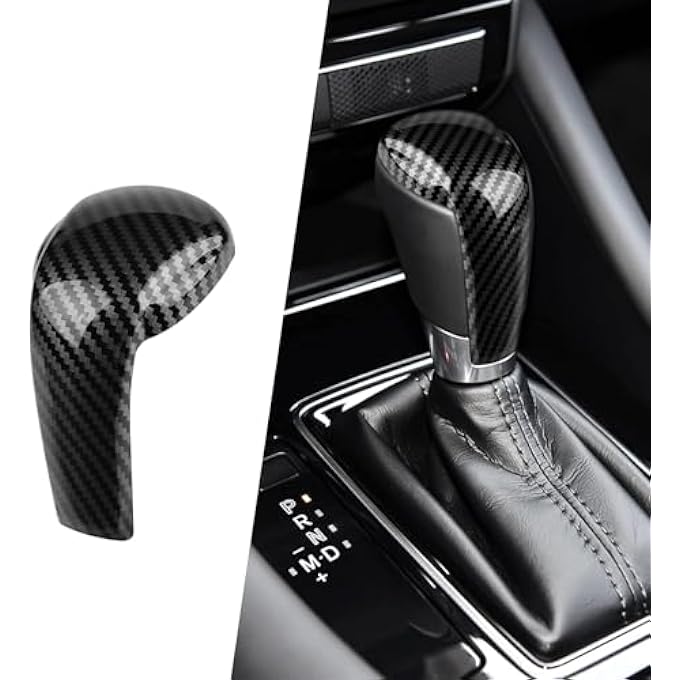 rayihni Center Console Gear Shift Knob Cover Carbon Fiber Style Interior Decoration Sticker Panel Cap Trim Compatible with Mazda CX5 CX9 CX3 6 3 - Image 1