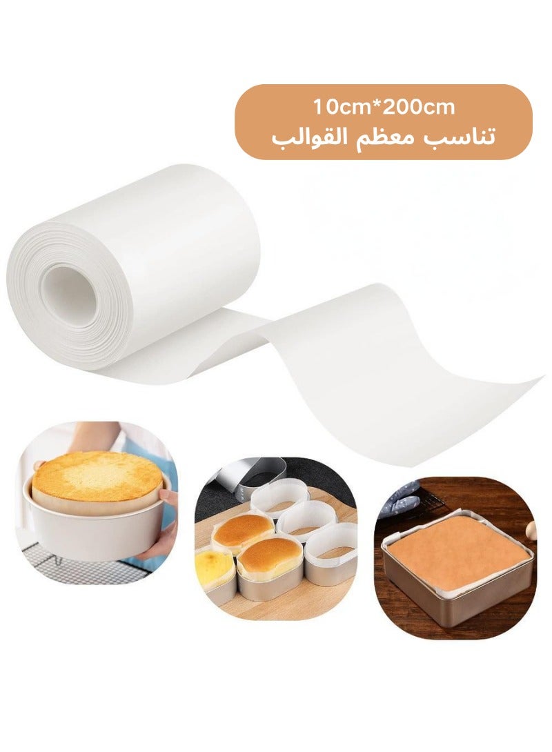 Hayat Comfort Baking Silicone Oil Paper, Baking Parchment Paper Side Liners - Baking Strips Roll for Round Cake Pans, Cheesecake Springform Pan, Non Stick Pan Lining Paper 10cm x 200cm, Pre-cut Heat Resistant Kitchen Paper - Image 1
