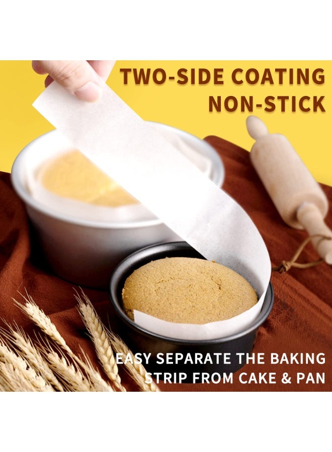 Hayat Comfort Baking Silicone Oil Paper, Baking Parchment Paper Side Liners - Baking Strips Roll for Round Cake Pans, Cheesecake Springform Pan, Non Stick Pan Lining Paper 10cm x 200cm, Pre-cut Heat Resistant Kitchen Paper - Image 3