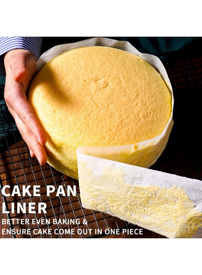 Hayat Comfort Baking Silicone Oil Paper, Baking Parchment Paper Side Liners - Baking Strips Roll for Round Cake Pans, Cheesecake Springform Pan, Non Stick Pan Lining Paper 10cm x 200cm, Pre-cut Heat Resistant Kitchen Paper - Image 2