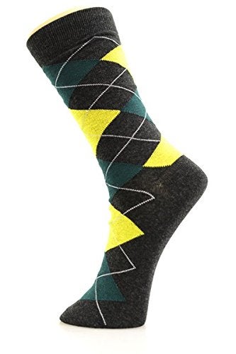 USBingoshop Mens Cotton Argyle Striped Solid Ribbed Black Crew Dress Socks(10-13, Multi Pack of 12) - Image 3