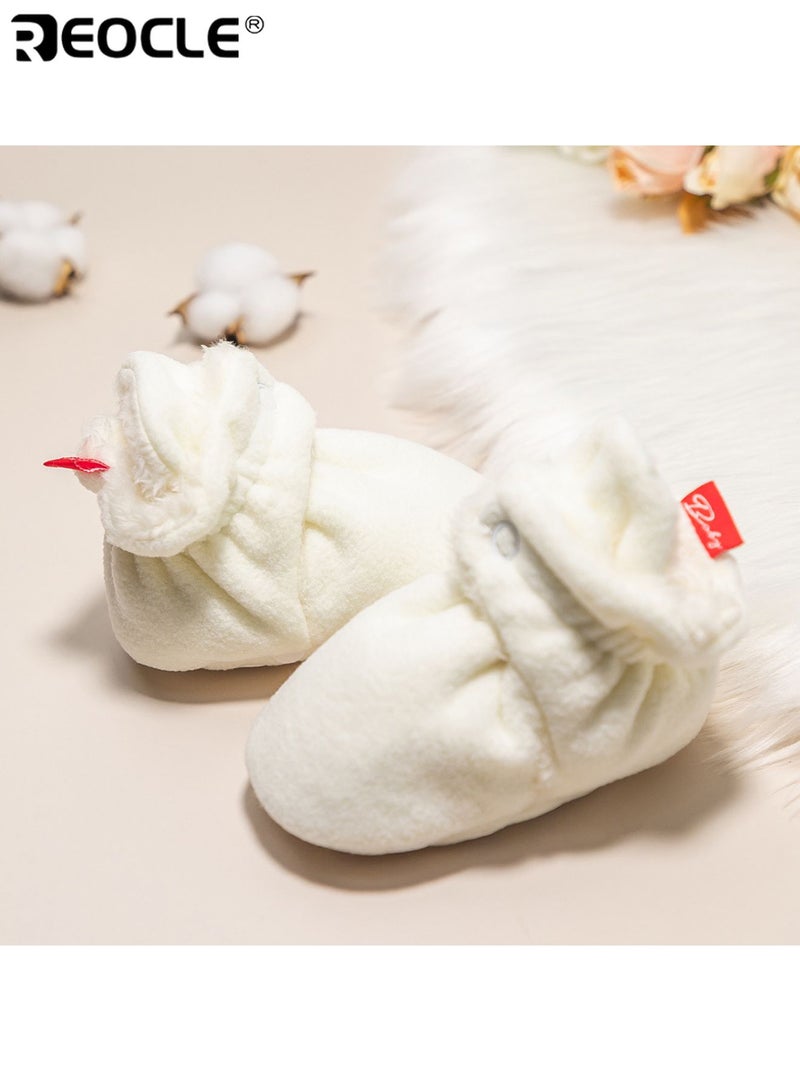 REOCLE Baby's Newborn Cotton Booties with Soft Sole Essential Baby Footies with Breathable Fabric for Infant Comfort - Image 2