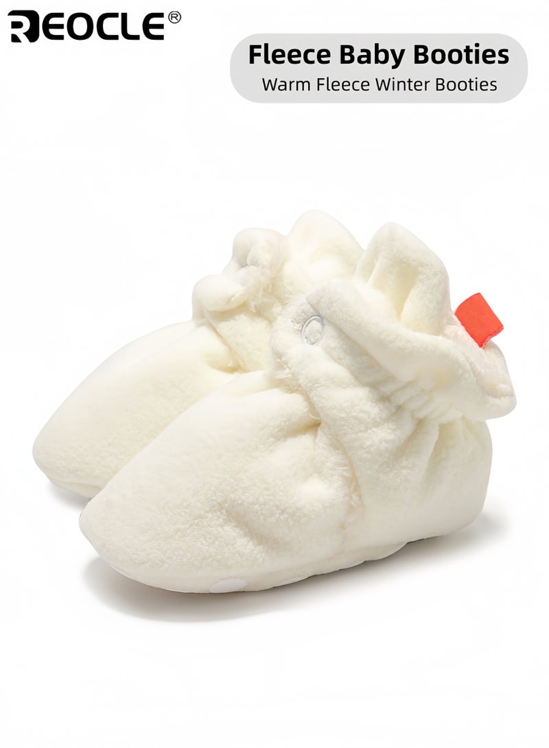 REOCLE Baby's Newborn Cotton Booties with Soft Sole Essential Baby Footies with Breathable Fabric for Infant Comfort - Image 4
